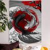 Arazzo giapponese Monte Fuji La Grande Onda Decorazioni da appendere a parete Fiore di ciliegio Boho Decorazioni per la casa Arazzi bianchi e neri