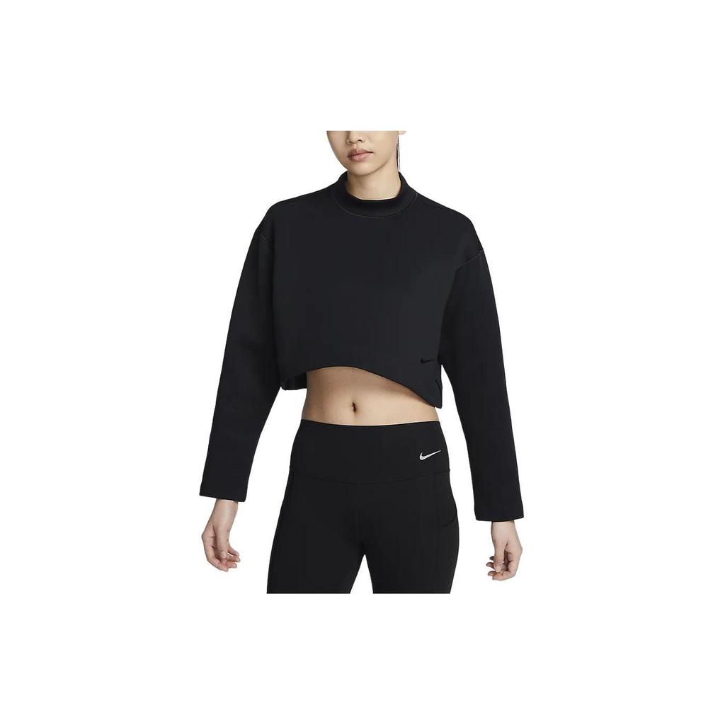 Nike FutureMove Cropped Loose Casual Sweatshirt Women Tops Black FN2793-010
