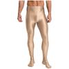 Mens Glossy Stretchy High Waist Fake Two Piece Tights Pants Leggings Yoga Wear
