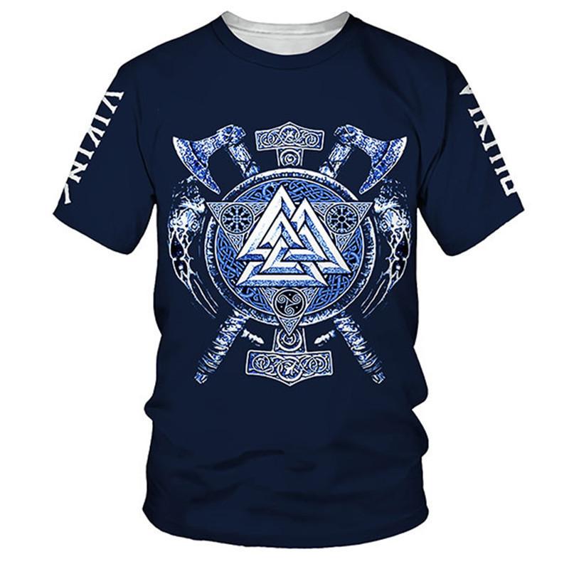 

Футболка Летняя Мифический Принт 3D Цифровая Короткий Рукав Мужская Уличная Трендовая Свободная Футболка 6xl