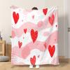 Fflannel Blanket 1pc Hearts And Red Shapes Soft Comfortable and Warm This Nap Blanket/sofa Blanket Is Suitable for All Seasons and