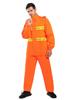 Men's Orange Raincoat & Pants Set with Reflective Strips for Construction and Cleaning