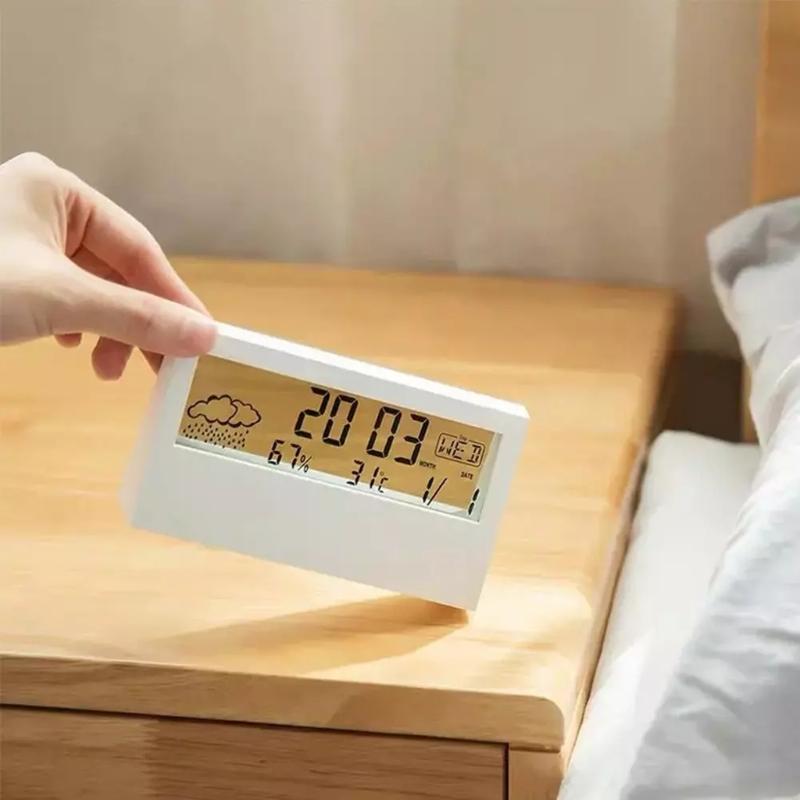 Large Display Indoor Desktop Thermometers Hygrometer with Time Display Temperature Meter Weather Stations