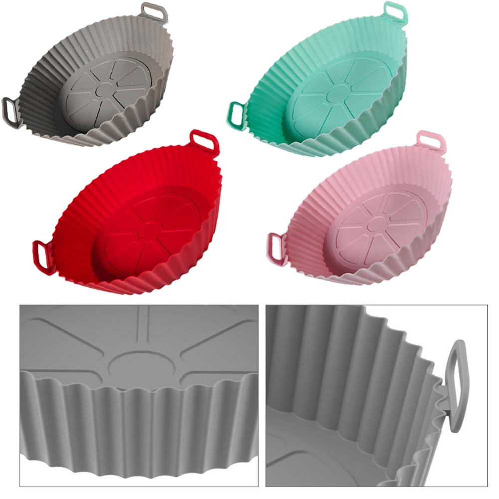 Fodera In Silicone Per Friggitrice Ad Aria – 15.8x15.8x6.1 Cm, Grigia Con Manici