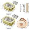 Picnic Portable Large Capacity Bento Lunch Box 1/2 Grids Leak-proof 304 Stainless Steel Food Container Microwave Safe