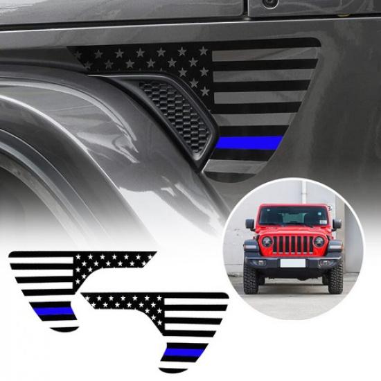 Fits 2018-2025 Jeep JL Wrangler JT Gladiator Fender Vent Decals American Flag US