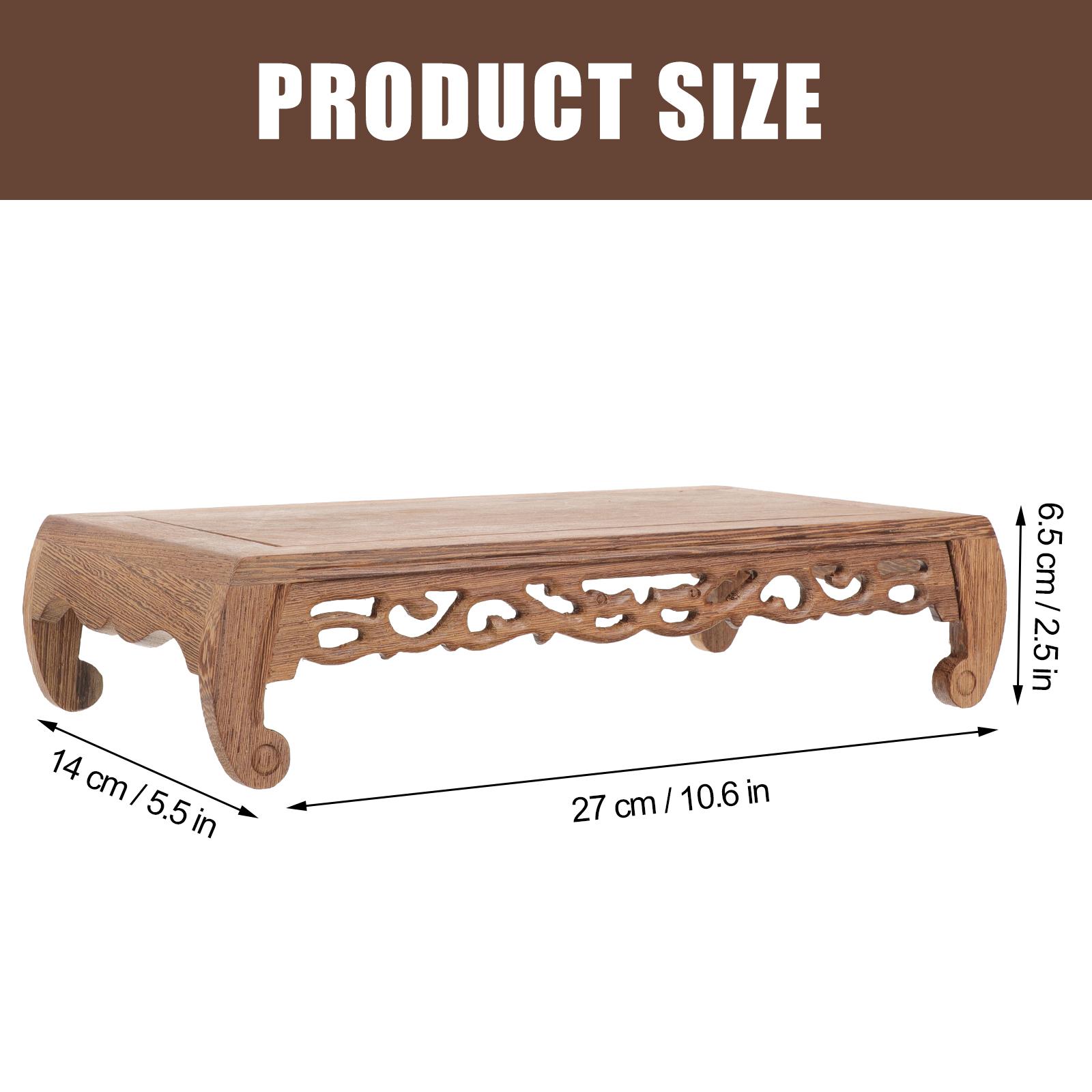 Wood Base Vintage Style Thick Solid Wood Handicraft Base for Vase Statue Display Flowerpot Incense Burner Crafts Display Stand