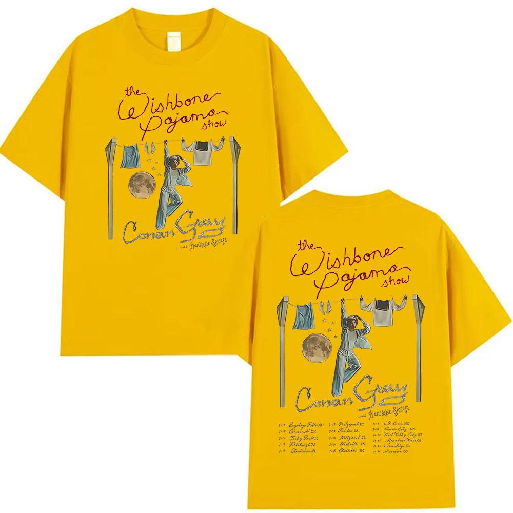 Conan Gray The Wishbone Pajama Show Tour 2025 Print T Shirts Unisex Women Harajuku Vintage Oversized Cotton T-shirt Y2k Streetwear