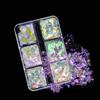 Small 6-Grid Box of Dreamy Polarized Iridescent PET Irregular Nail Art Glitter - Yun Jin Icy Crystal Flakes