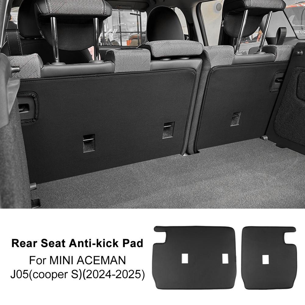 PU Leather Rear Seat Anti-Kick Protective Mat Anti-Dirt Pad For Mini Cooper S Aceman J05 2024-2025 Interior Accessories