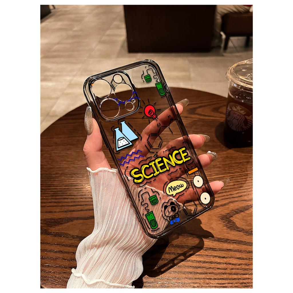 Cute Graffiti Doodle TPU Phone Case For IPhone 15 14 13 12 11 Pro Max X XR XS 8 7 Plus, Clear Shockproof Protective Cover
