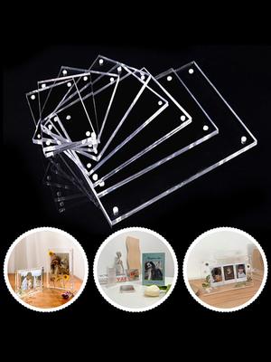 5.5-10cm Acrylic Photo Frame Magnetic Display Stand Desktop Card Photo Poster Notes Tickets Paintings Clear Holder For Home