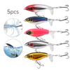 5PCS 7.5cm 6g Propeller Tail Fishing Lures Big Splash Swimbaits Topwater Hard Bait Suitable for Catfish Pike Outdoor Fishing Gear