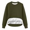 Women's Casual Fashion RoundNeck Pullover Top Winter Color Plush Sweatshirt