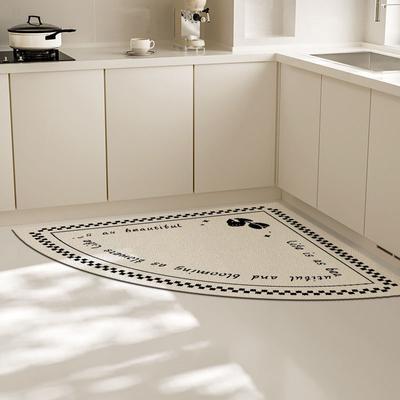Simple Fan-shaped Floor Mat Kitchen Right Angle Mat Bathroom Absorbent Non-slip Mat Toilet Foot Mat New Cushioning