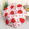 1pc Strawberry Floral Automatic Open 8-Rib Windproof Umbrella, Travel & Commuting, Suitable for All Seasons, Lightweight Portable 136