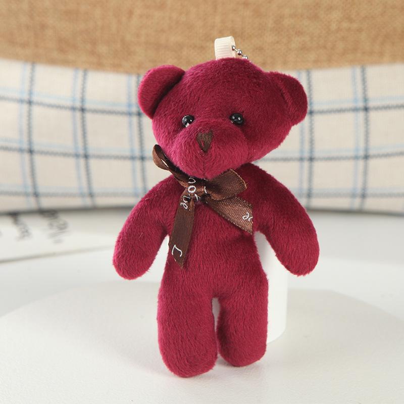One-piece Teddy Bear Pendant Keychain with Bow Tie - Plush Toy Doll.