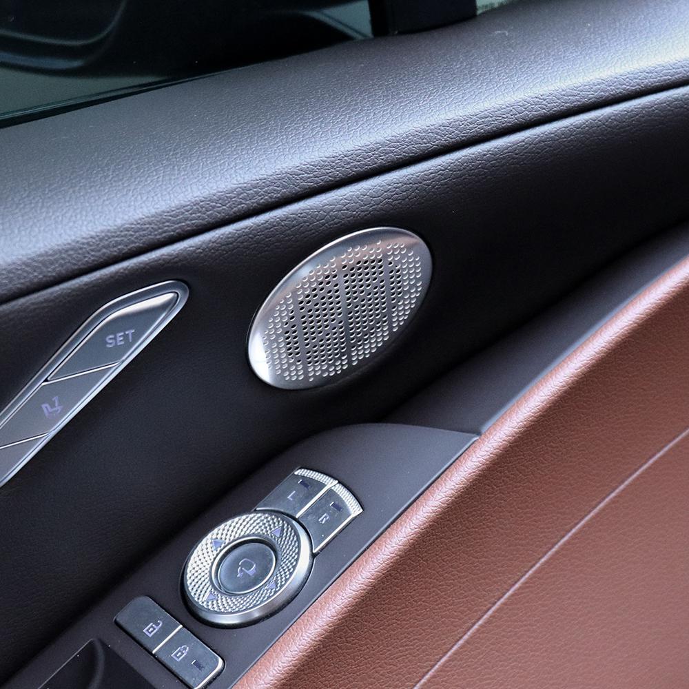 For Genesis G80 RG3 2026 2026 Silver Stainless Steel Car Door A-Pillar Speaker Decoration Cover Trim Accessories LHD/RHD