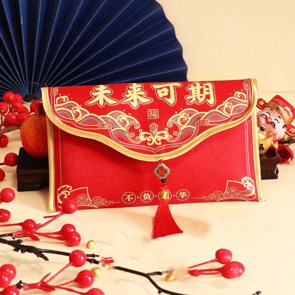 Tassels Brocade Red Envelope Spring Festival New Year Money Bag Money Red Pocket Chinese Wedding