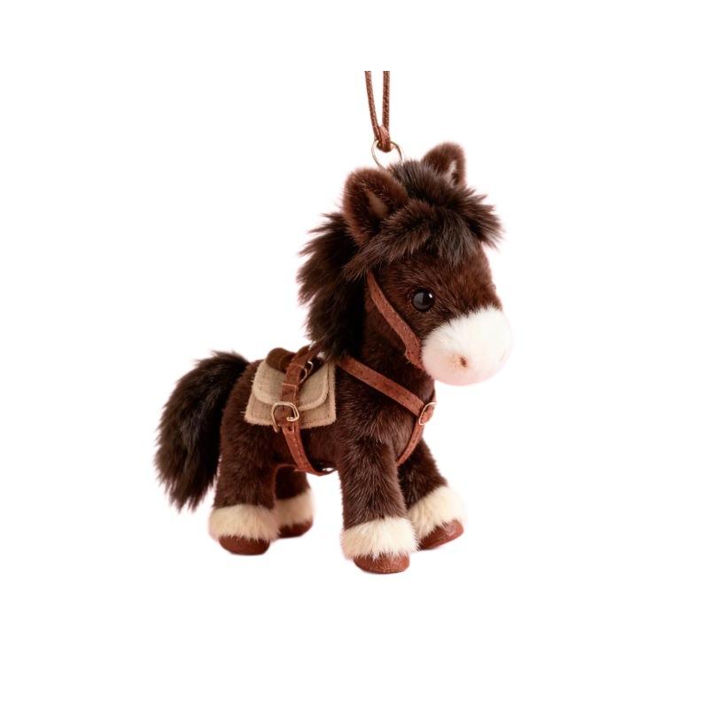 2026 Nuovo Mascotte Anno del Cavallo Fortunato Ciondolo Peluche Corto Bambola Cavallo Zodiacale Portachiavi Decorazione Creativa Portachiavi per Borsa Scuola Zaino Borsa a Mano e Auto