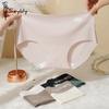 Women Sports Seamless Panties Ice Silk Underwear Breathable Elongated Crotch Lingerie