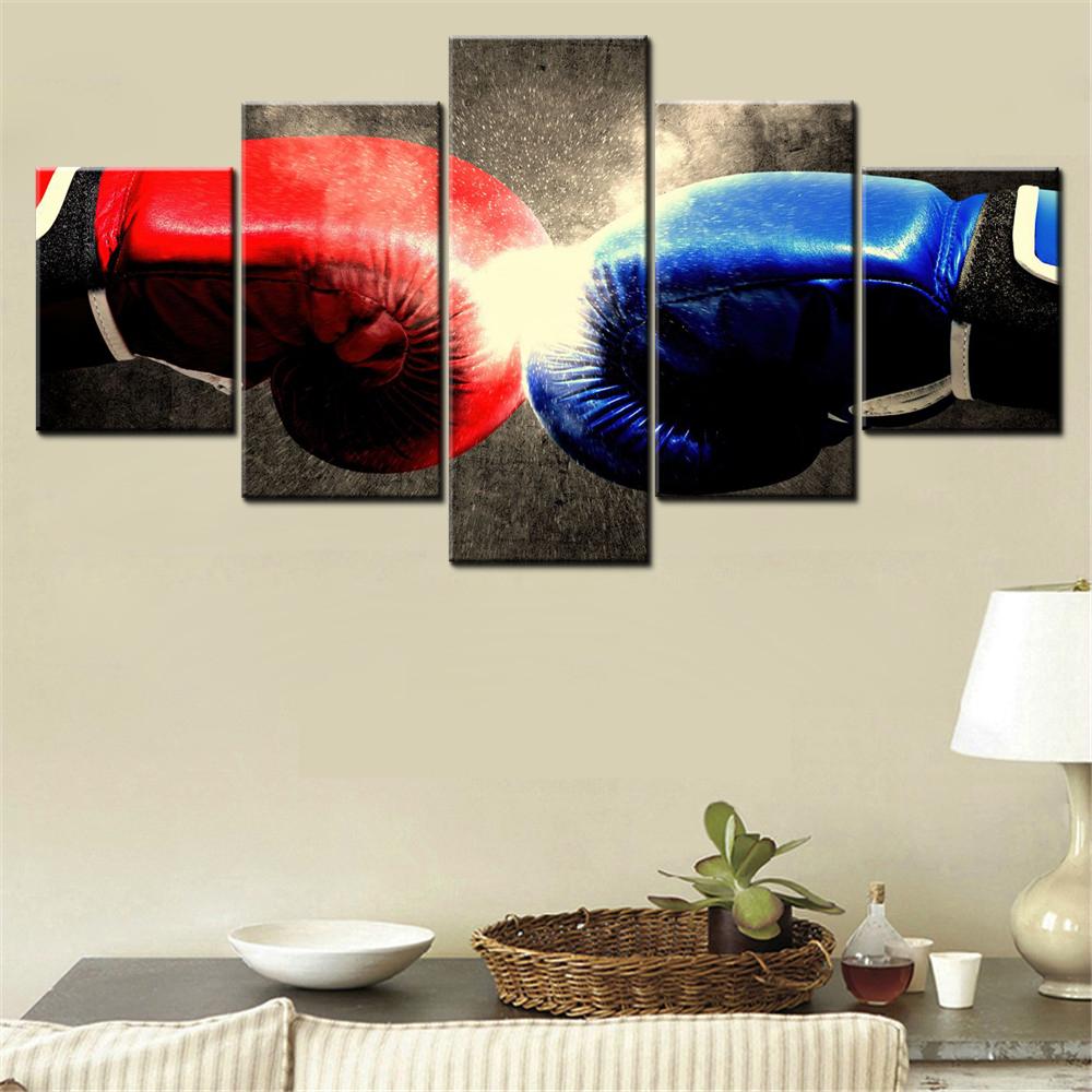 

5 Pieces Canvas Wall Arts Poster Painting Sports Boxing Punch Wallpaper Home Decor Picture Printing For Living Room Mural Arts 20X35 20X4520X55CM