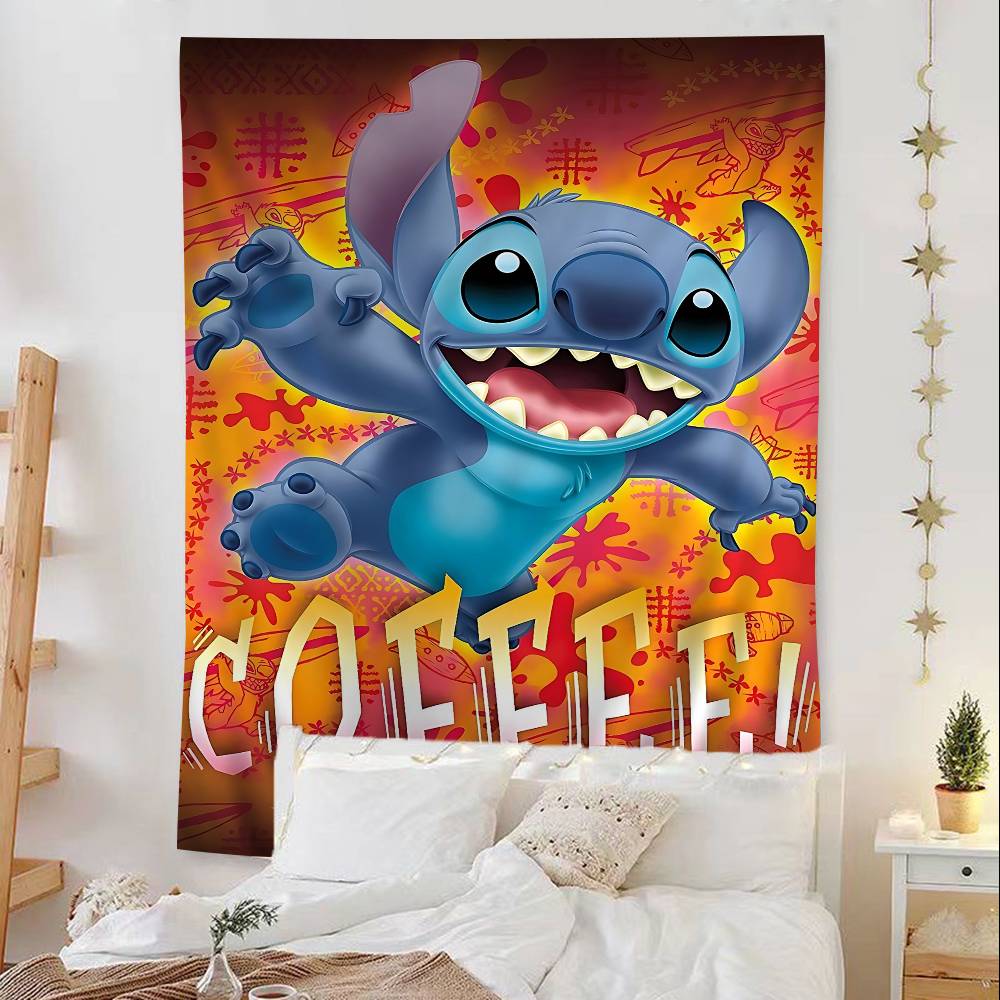 Cartoon Cute SStitchs Printed Large Wall Tapestry Indian Buddha Wall Decoration Witchcraft Bohemian Hippie Wall Art Decor