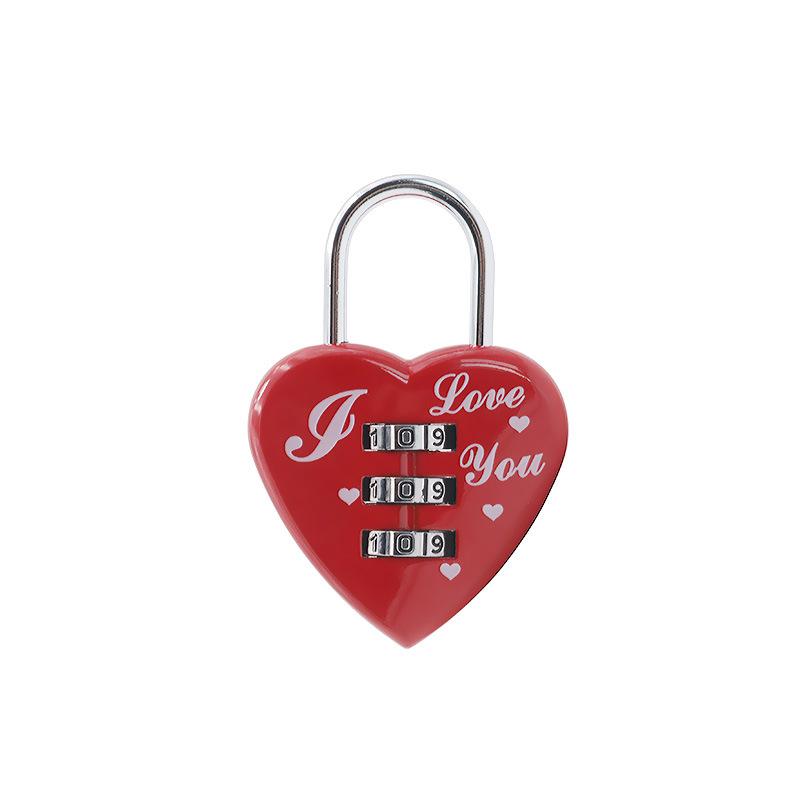 Heart-Shaped Password Iron Locks Mini Yellow Lock Small Lock Sex Toys Storage Box with Private Toys Confidential Accessories