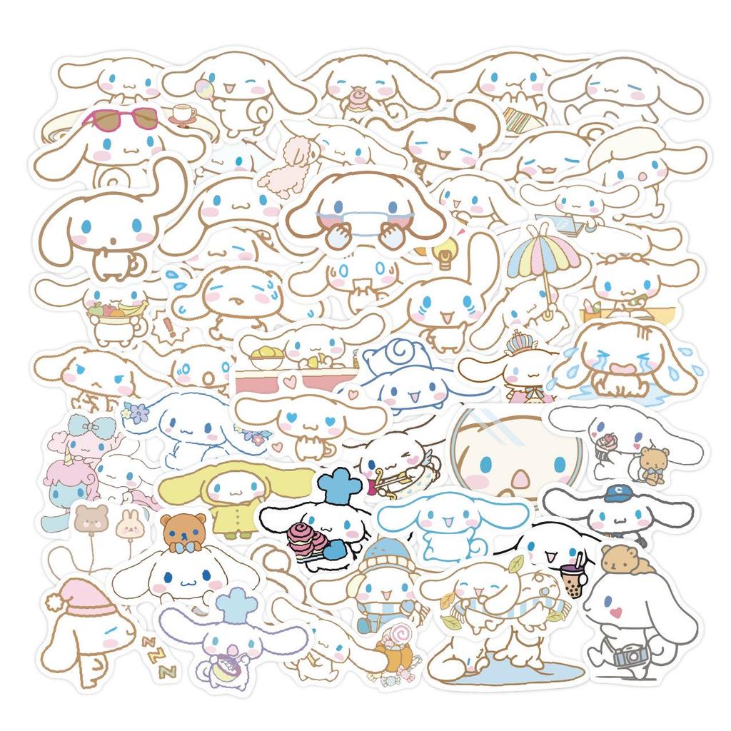 Cinnamoroll Cartoon Sticker Set: 50 Blätter für Notizbücher, Laptops, Tassen, Gepäck und Telefone.