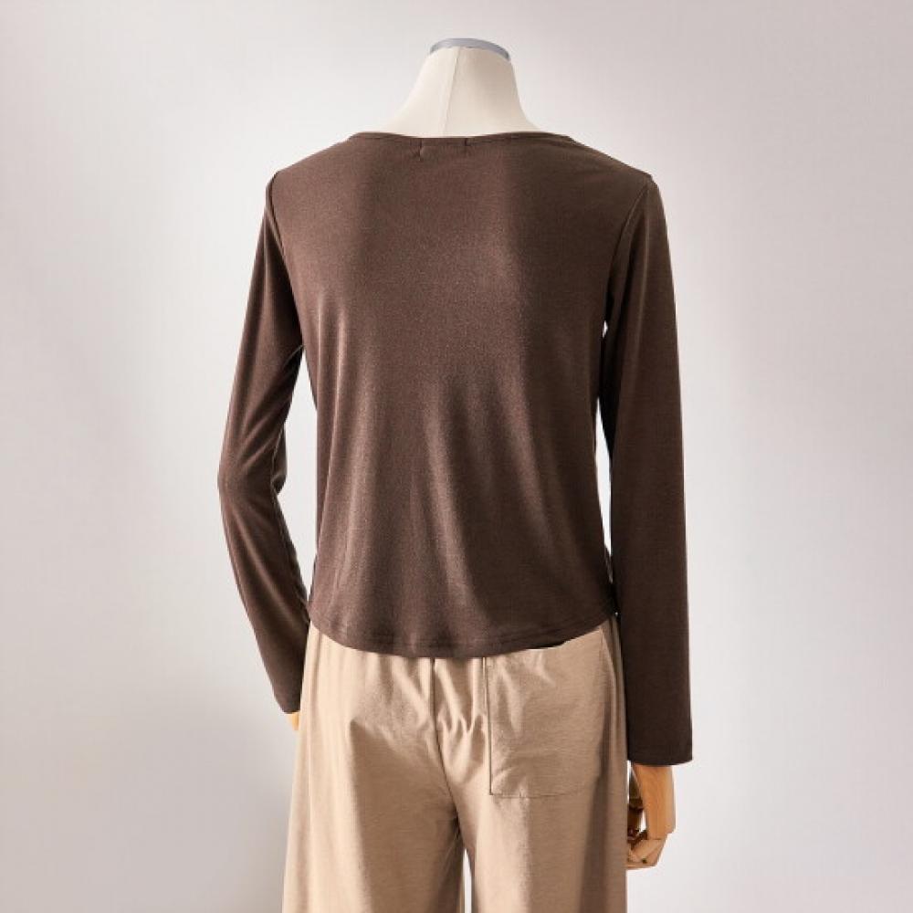 CusTomable Wide Neck Slim Long Sleeve T shirT T2608Ts119c