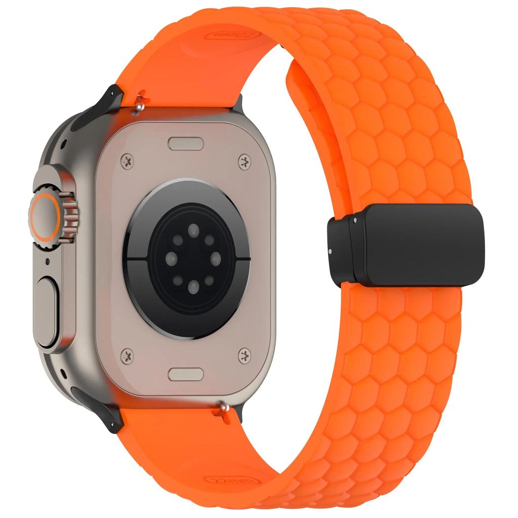 Silicone Strap for Apple Watch Band Ultra 49mm 44mm 45mm 46mm 42mm Series 10 9 8 7 6 Magnetic Buckle Wrist Bracelet Correas