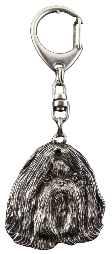 Shih Tzu, Chrysanthemum Dog I - Silver-plated Key Ring with Dog, Handbag Decoration, Backpack Pendant by Art-Dog Brand