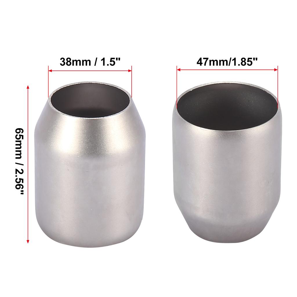 Motoforti 38mm-47mm 51mm-60mm Motorcycle Exhaust Pipe Adapter Pipe Connection Reducer Muffler Stainless Steel Connector