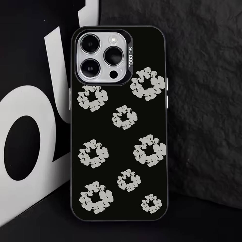 Flower D-Denims T-Tears Phone Case For iPhone 17,16,15,14,13,12,11,Pro,Max,Plus,E,Air,Mini Black Tpu Cover