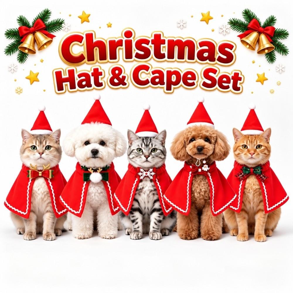 Lace Trim Pet Christmas Costume Soft Fabric Cat Xmas Clothes Home Holiday Decor