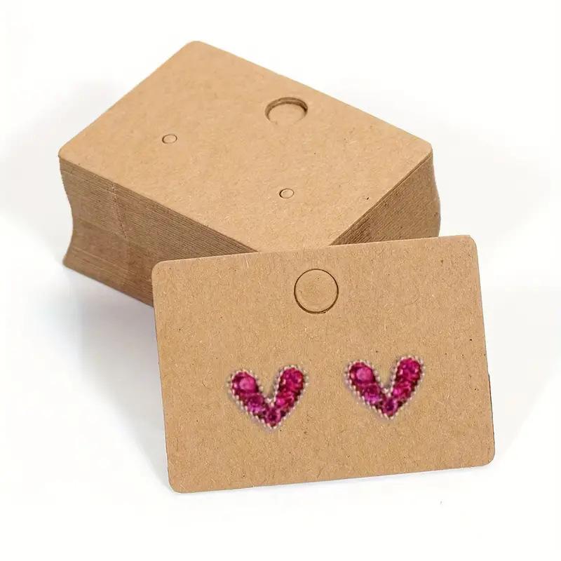 100 Sheets, Kraft Paper, Earring Display Card, Hanging Type, Label Clip, Suitable for Small Businesses, Earring Labels, Jewelry Decoration Cards