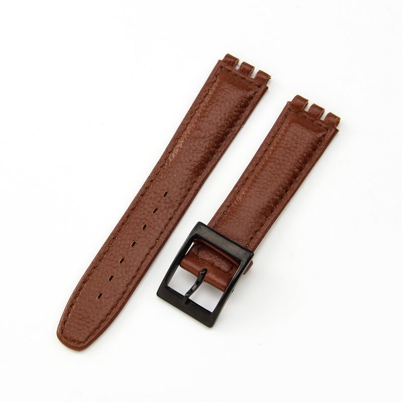 17mm 19mm Genuine Leather Watch Strap for Swatch YCS YAS YGS Wrist Band Pin Buckle Bracelet Men Sport Waterproof Watch Band