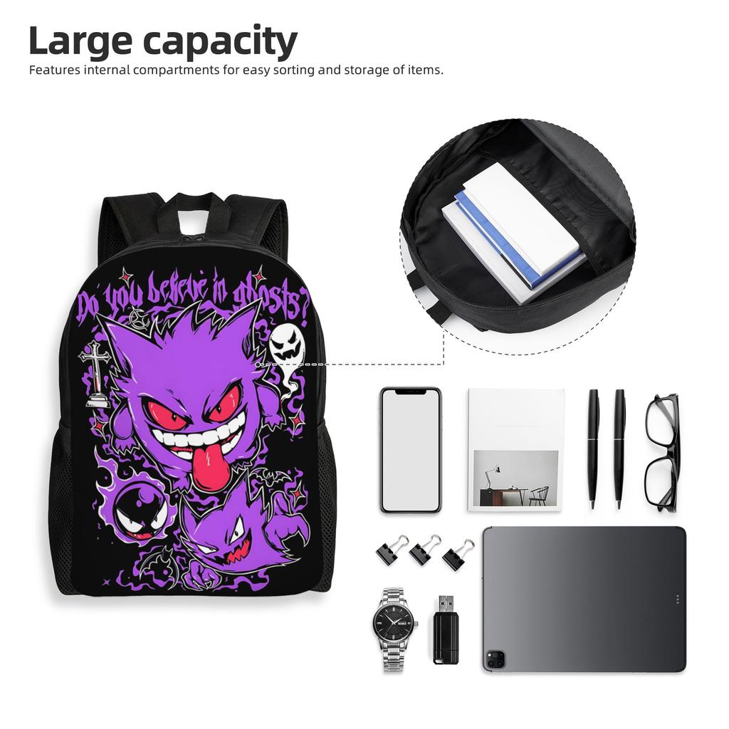 Fashion Backpacks Pokemon Backpack Daypack Gengar Ghost Mochila Campus Retro Washable Rucksack
