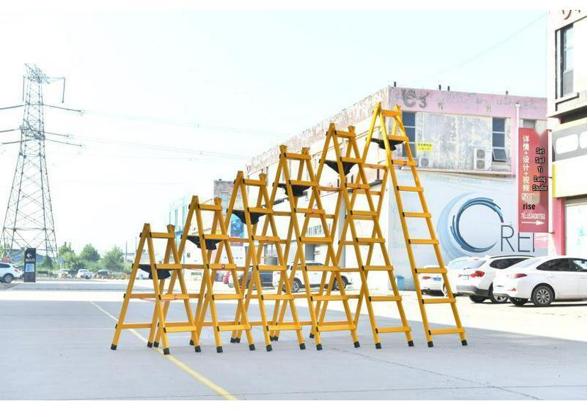 Thickened Carbon Steel Folding A-frame Ladder: Multi-purpose for Household, Electrician, Welding, Decoration, and Engineering.