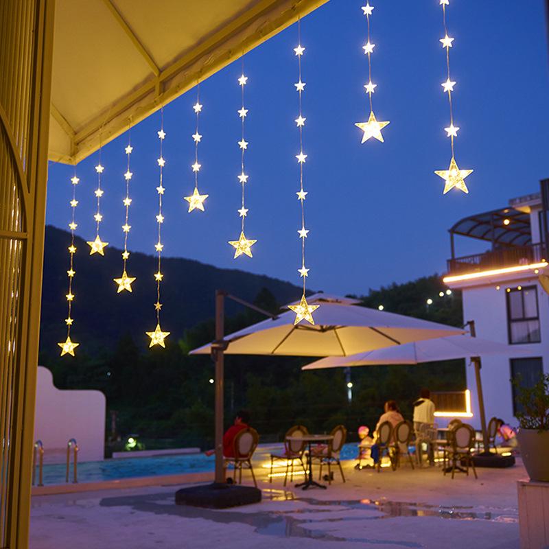 Светодиодные гирлянды «Звезда и Луна» на солнечной батарее для кемпинга и декора B&B Plug-in, Connectable (3m, 10 strands)