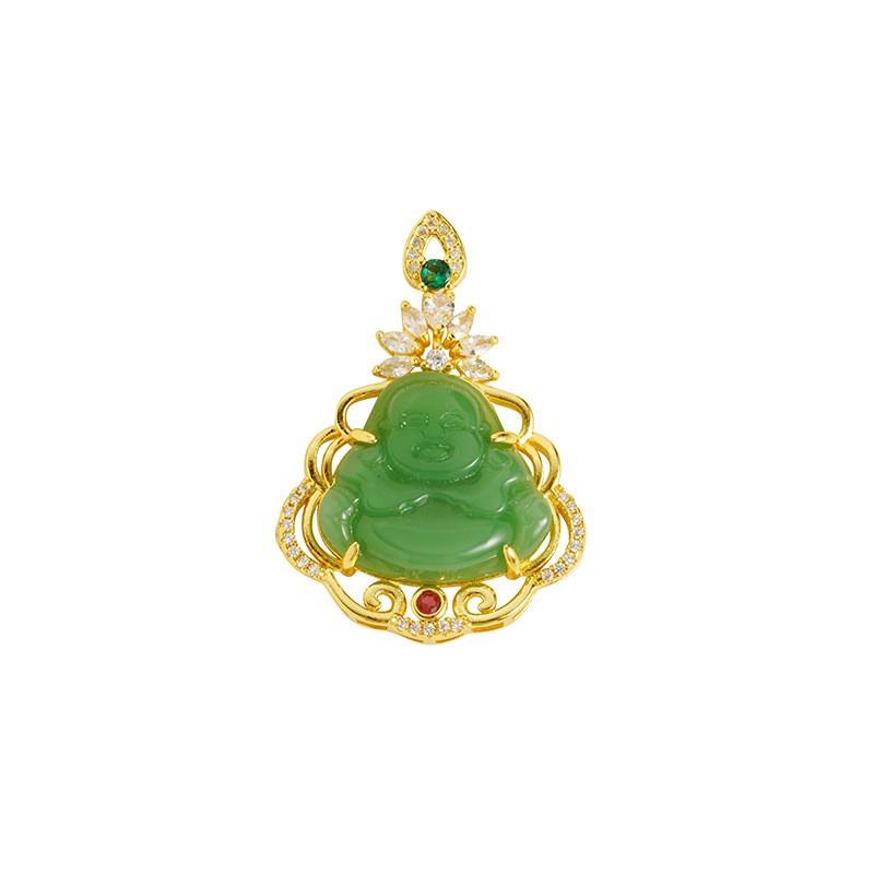 Gold Plated Buddha Pendant Necklace Women Minimalist Elegant Ethnic Style Charm Jewelry