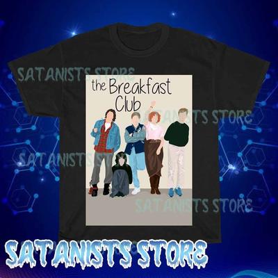 New The Breakfast Club 80's Movie Cast Men's Black T-shirt Funny Size S To 5XL
