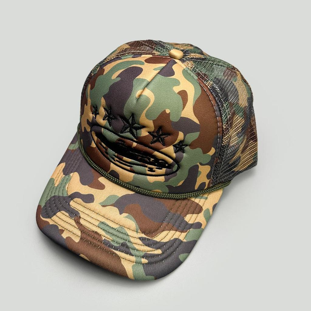 Neue Pentagramm-Stickerei Baseballkappe - Unisex Sonnenschutz Trucker-Hut mit Netzrückseite