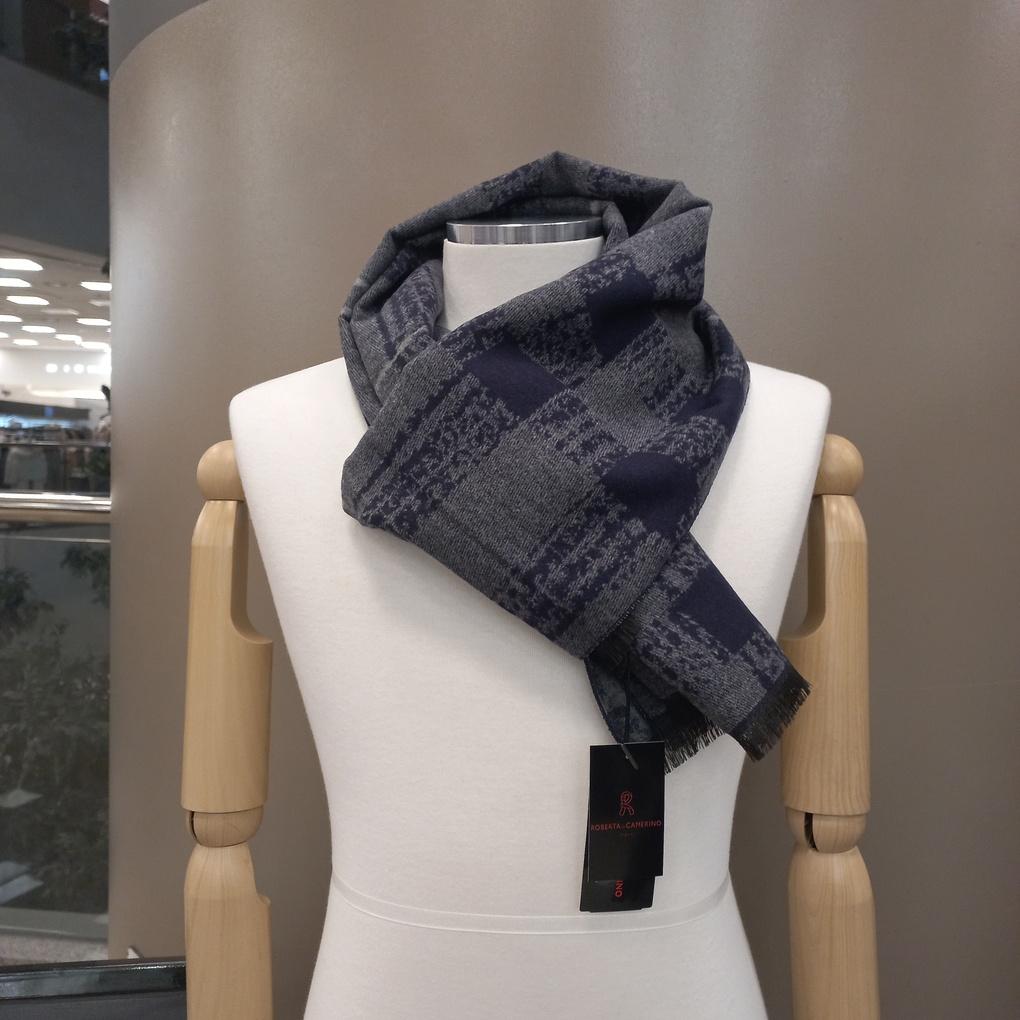 Men's Winter TR Fleece Geometric Print Muffler RN4C093