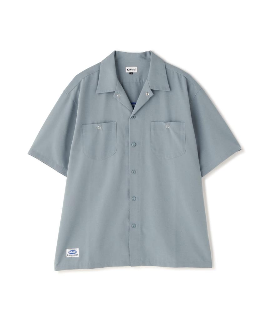 [Schott] [WEB LIMITED] NYC EMB. TC SHIRT "STAMP" / Embroidered Shirt NYC "STAMP" Men's M 391 Sax 782-3123020