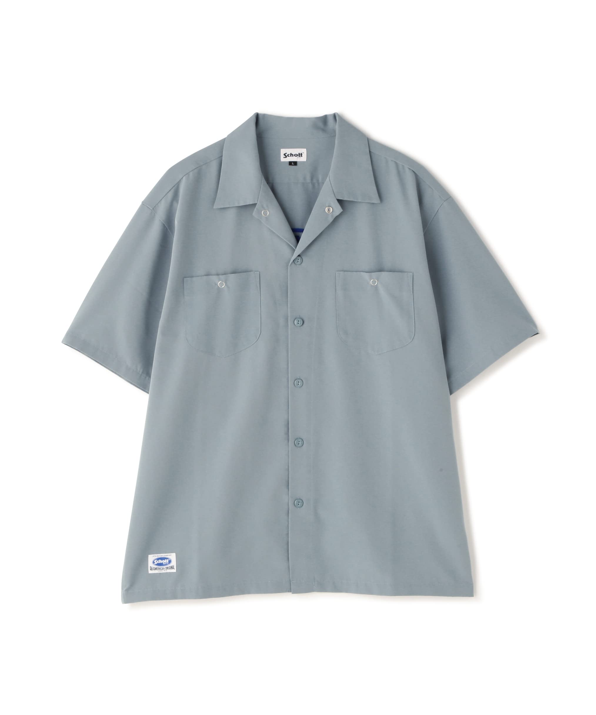 

[Schott] [WEB LIMITED] NYC EMB. TC SHIRT STAMP / Embroidered Shirt NYC STAMP Men s M 391 Sax 782-3123020