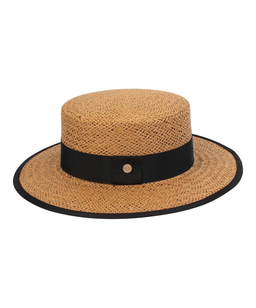 Yunibeosyeolkemiseuteuli Edge Taping Brown Long Panama Hat Panama Hat