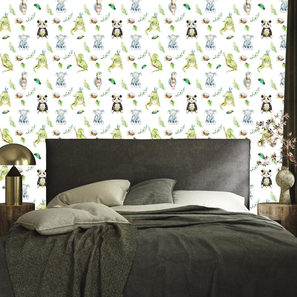 Animals among the leaves wallpaper for living room and bedroom 50x1000
