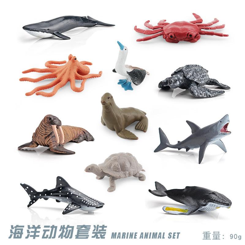 Realistic Ocean Animal Model Set Including Whales Dolphins Sharks Turtles Crabs And More For Educational Play And Decoration