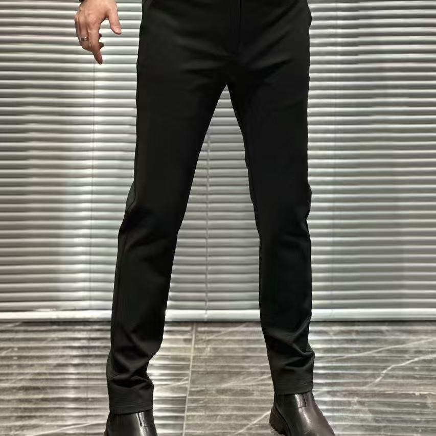Slim-fitting Black Trousers, Thin and Versatile European Spring and Summer High-quality Light Luxury Business Pants, Men's Casual Trousers